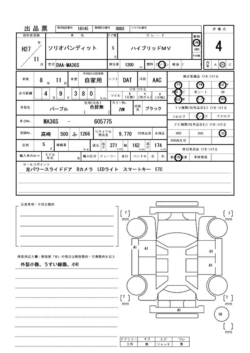 Suzuki SOLIO BANDIT 2015 6360098-11