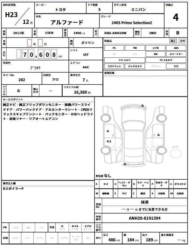 Toyota ALPHARD 2011 6406701-10