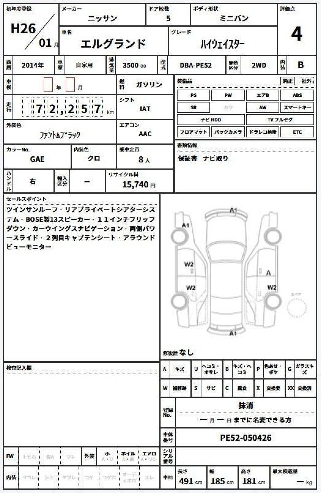 Nissan ELGRAND 2014 6412232-10