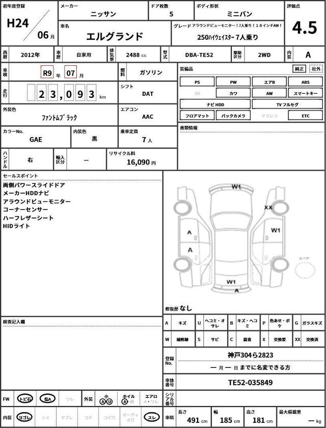 Nissan ELGRAND 2012 6412886-10