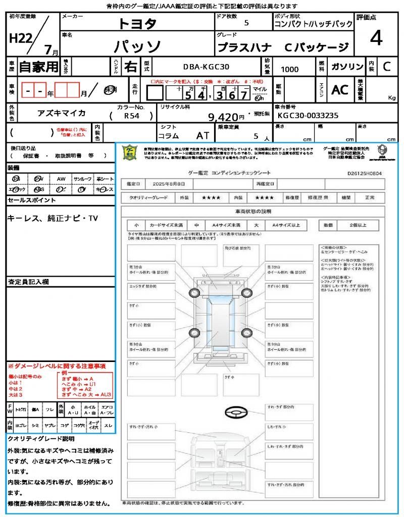 Toyota PASSO 2010 6419193-9