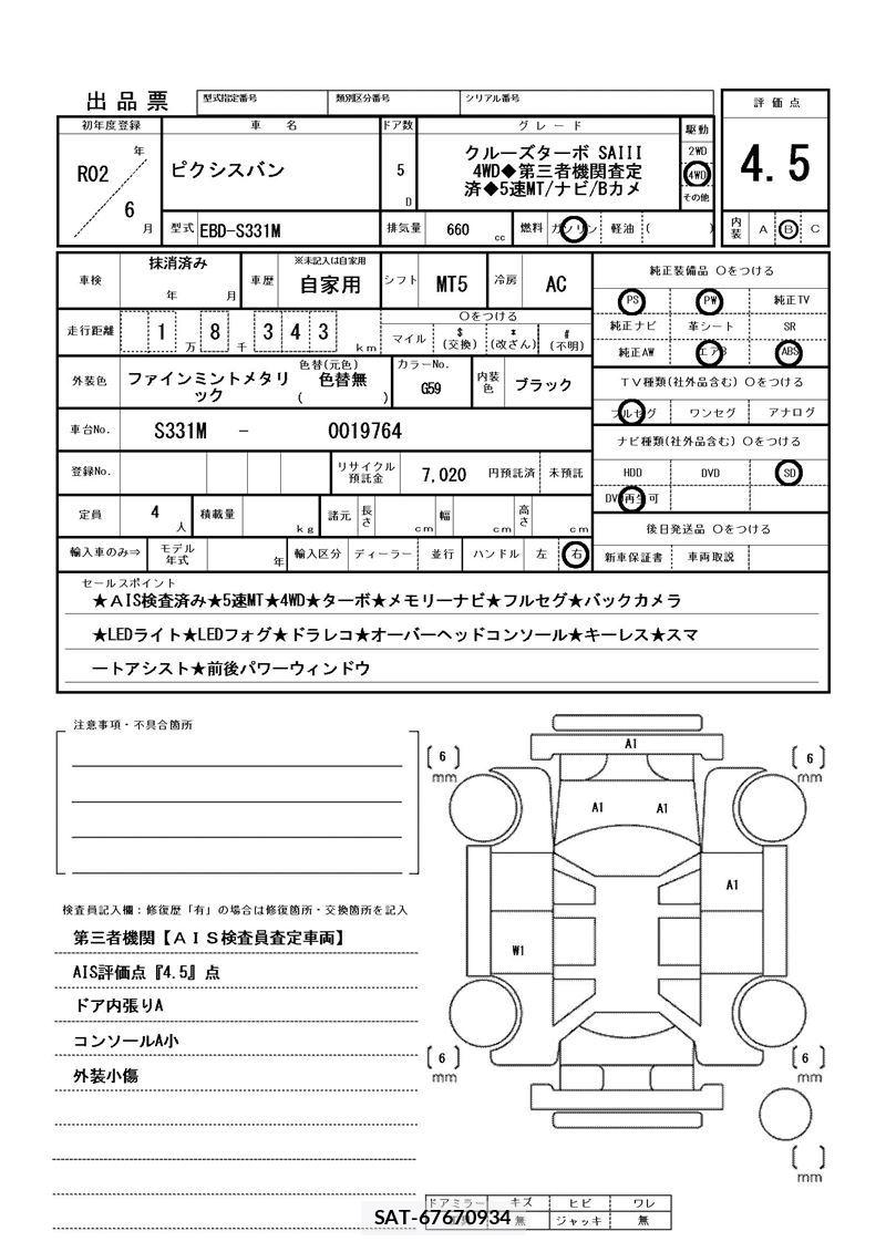 Toyota PIXIS VAN 2020 6422723-11