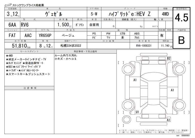 Honda VEZEL 2021 6410022-3