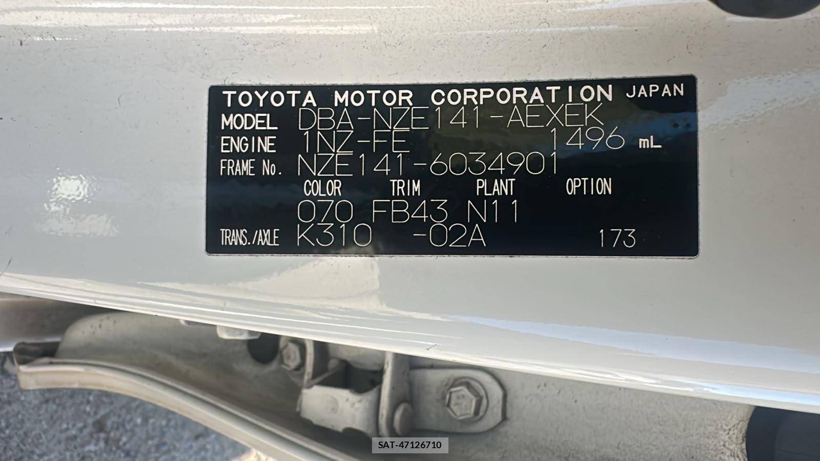 Toyota COROLLA AXIO 2007-04 7634467-34