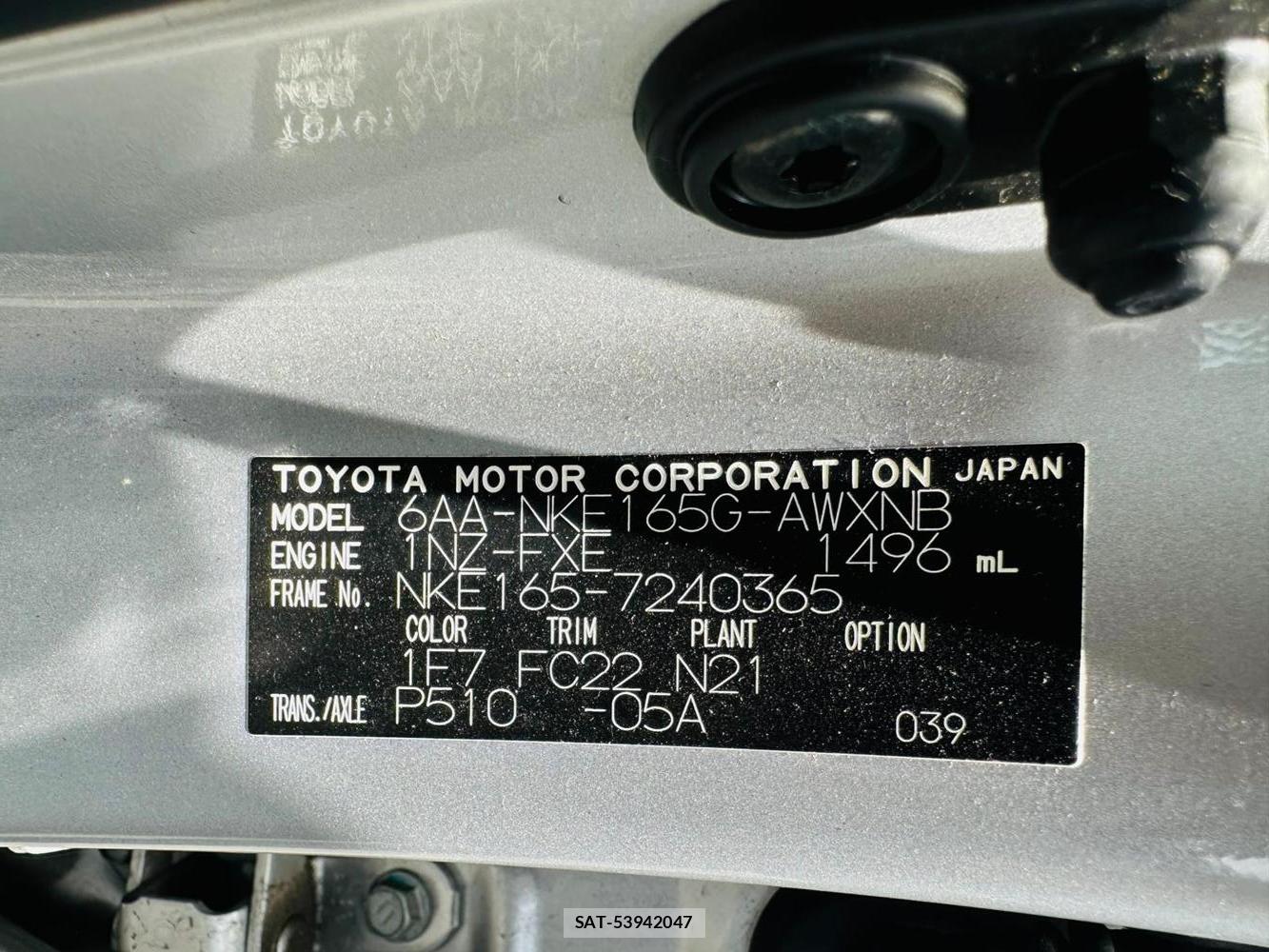 Toyota COROLLA FIELDER 2020-12 7250111-38