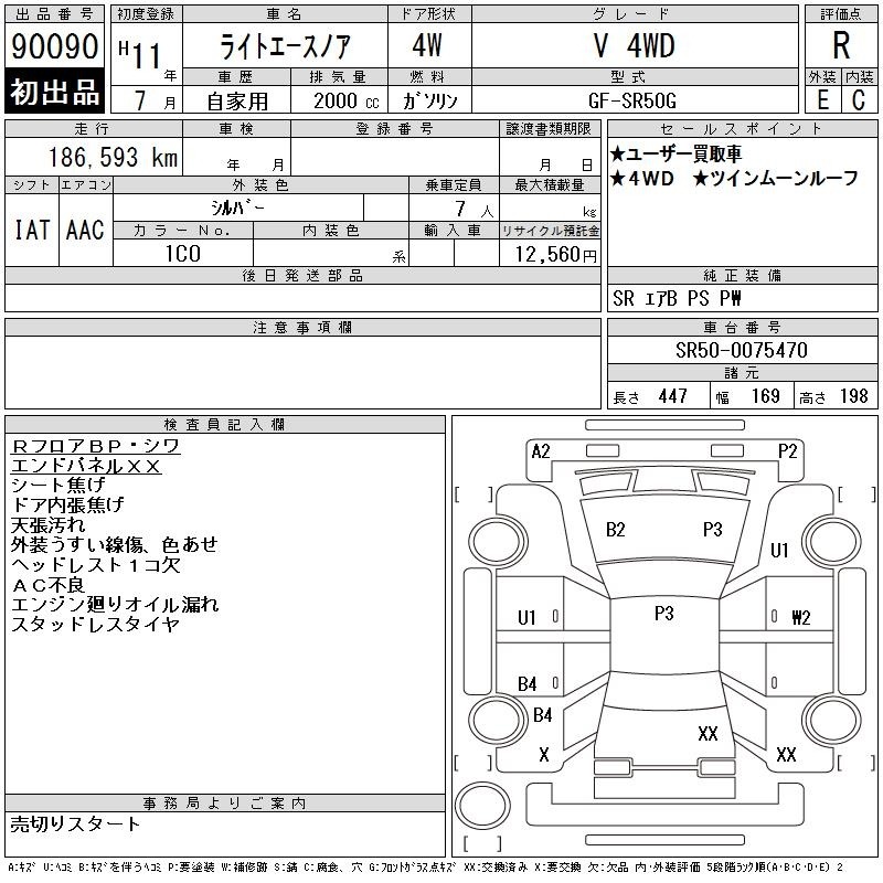 Toyota LITEACE NOAH 1999 7007435-2