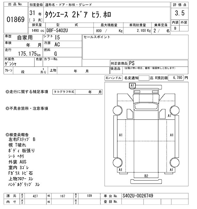 Toyota TOWNACE TRUCK 2019 7100657-2