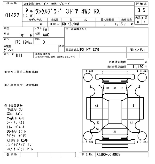 Toyota LAND CRUISER PRADO 1997 7198405-2
