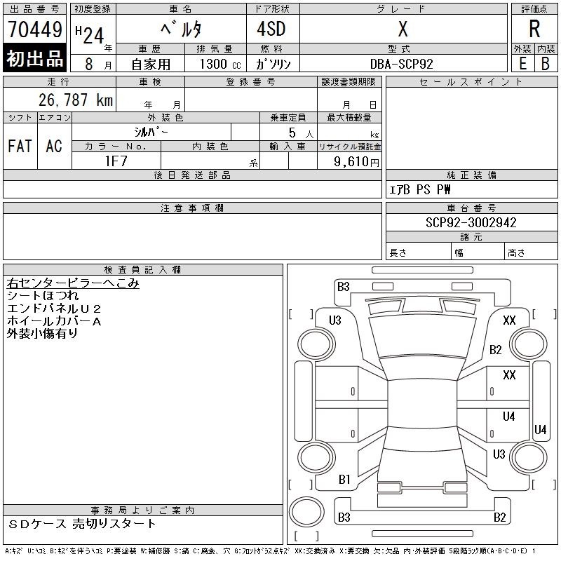 Toyota BELTA 2012 7289538-2