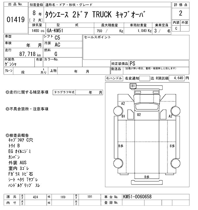 Toyota TOWNACE TRUCK 1996 7362662-2