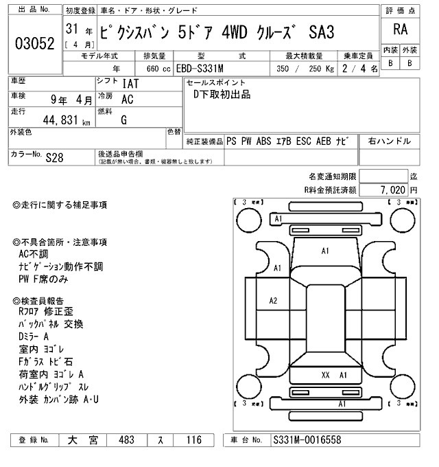 Toyota PIXIS VAN 2019 7610450-2