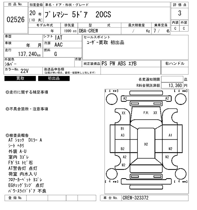Mazda PREMACY 2008 7634883-2