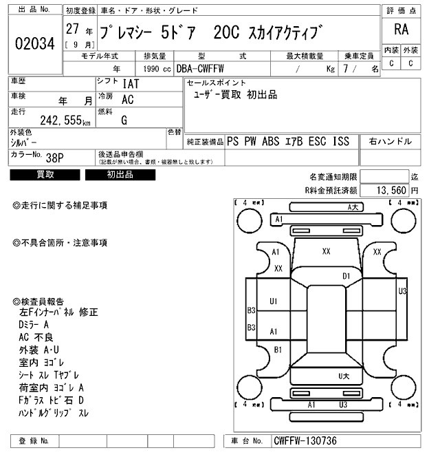Mazda PREMACY 2015 7735155-2