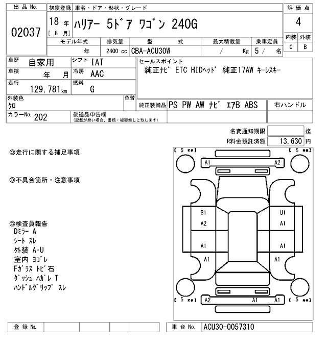 Toyota HARRIER 2006 8232733-2