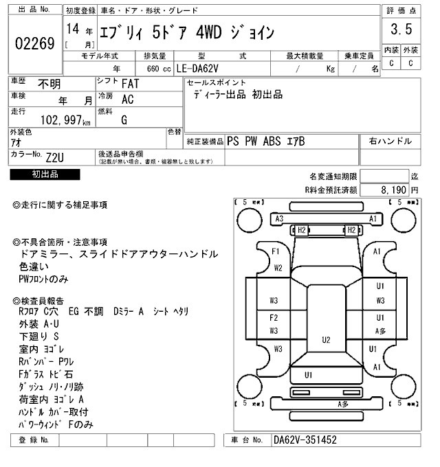 Suzuki EVERY 2002 8307107-2