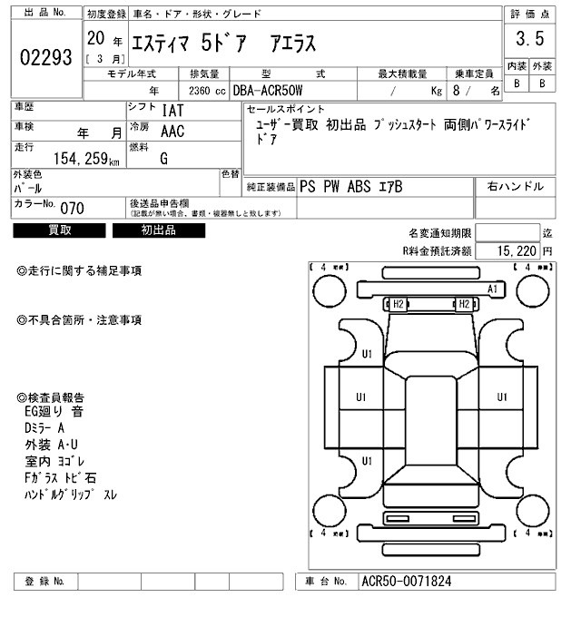 Toyota ESTIMA 2008 8442296-2