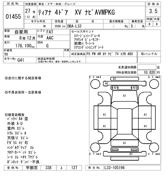 Nissan TEANA 2015 8447364-2