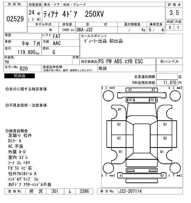 Nissan TEANA 2012 8447471-2