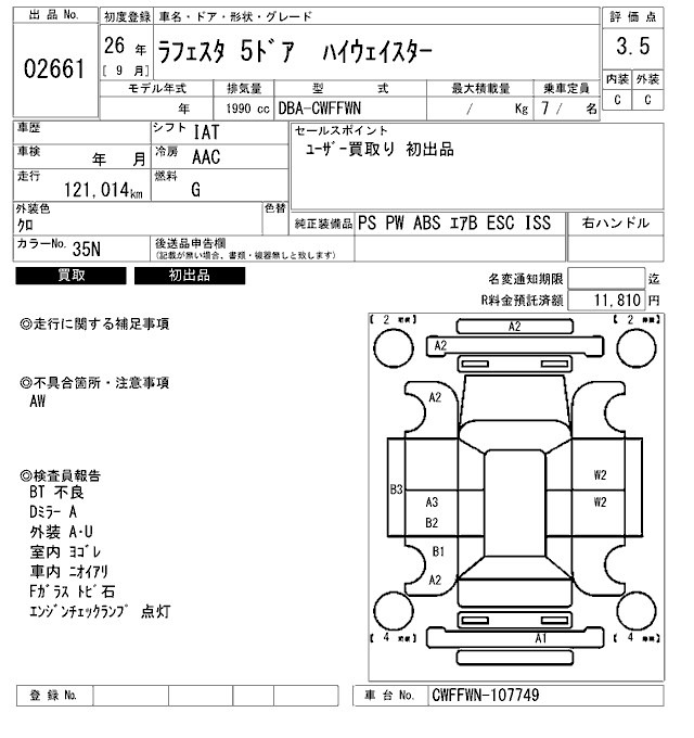 Nissan LAFESTA 2014 8587281-2