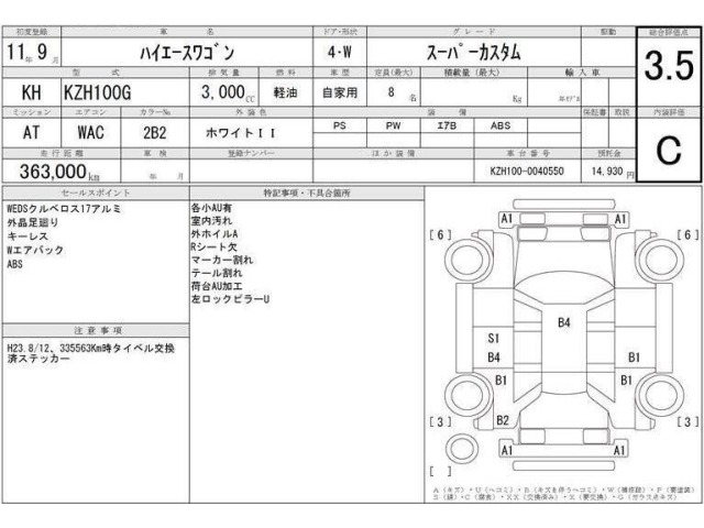 Toyota HIACE WAGON 1999 6970284-3