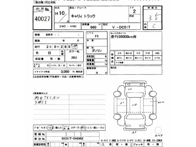 Suzuki CARRY TRUCK 1998 7033099-2