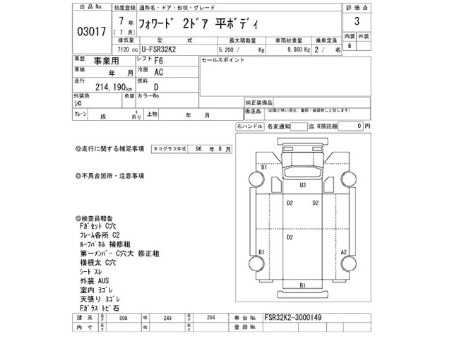 Isuzu FORWARD 1995 7034330-2