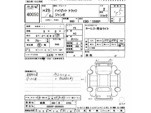 Daihatsu HIJET TRUCK 2017 7055011-2