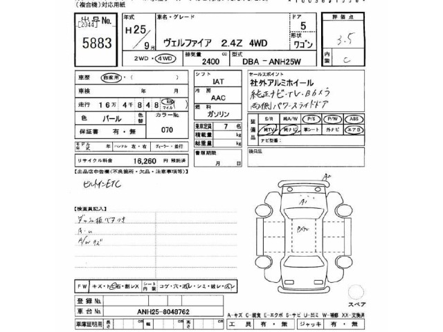 Toyota VELLFIRE 2013 7063328-2