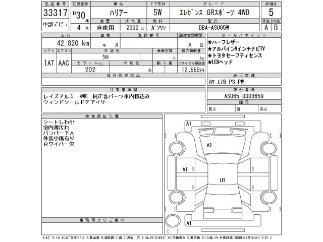 Toyota HARRIER 2018 7106460-2