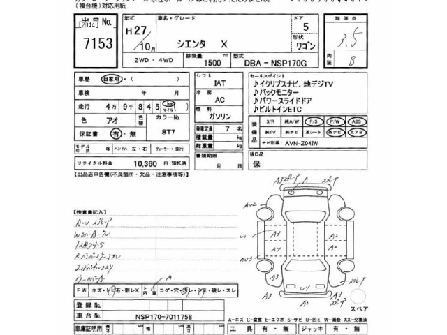 Toyota SIENTA 2015 7105996-2