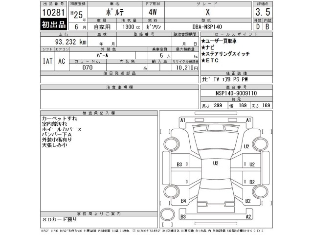 Toyota PORTE 2013 7144979-2