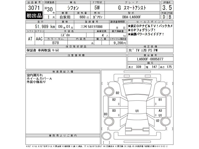 Subaru CHIFFON 2018 7160911-2