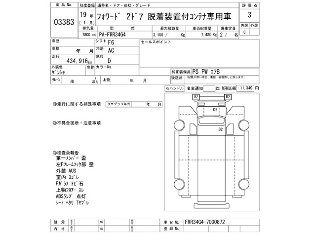 Isuzu FORWARD 2007 7161660-2