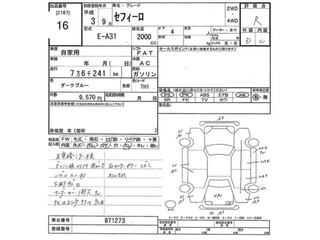 Nissan CEFIRO 1991 7231558-2