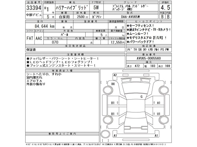 Toyota HARRIER 2019 7237631-2