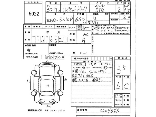 Daihatsu HIJET TRUCK 2018 7270594-2