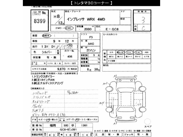Subaru IMPREZA 1996 7289618-2