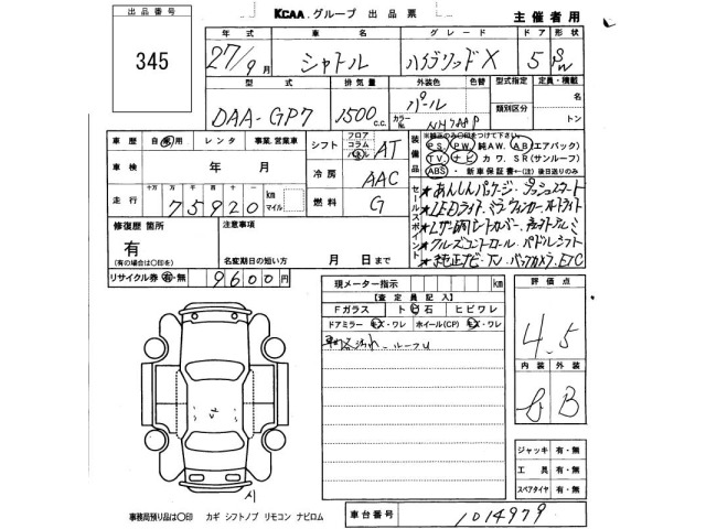 Honda SHUTTLE 2015 7286163-2