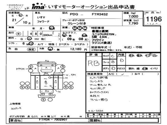 Isuzu FORWARD 2009 7296492-0