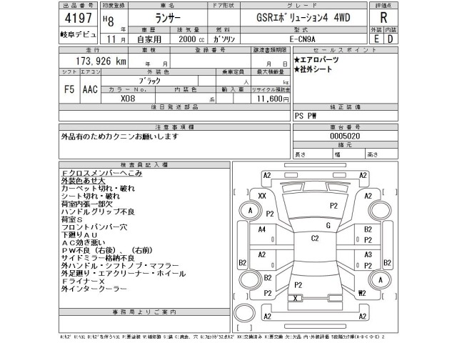 Mitsubishi LANCER 1996 7361574-2