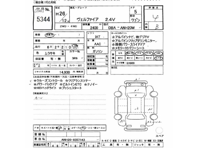 Toyota VELLFIRE 2014 7353595-2