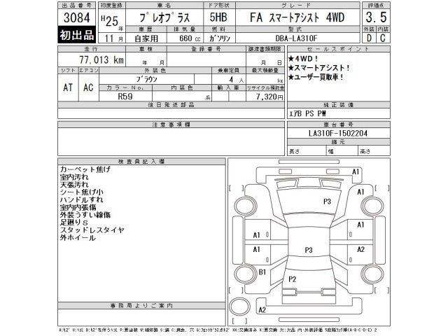 Subaru PLEO PLUS 2013 7366845-2