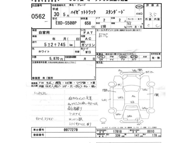 Daihatsu HIJET TRUCK 2018 7474550-2