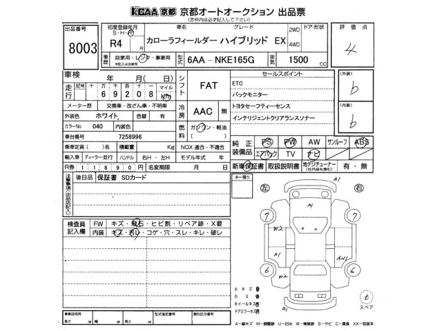 Toyota COROLLA FIELDER 2022 7520173-2