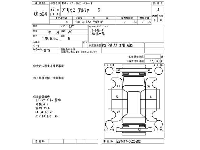 Toyota PRIUS 2015 7539201-2