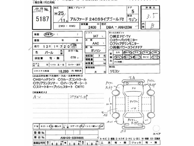 Toyota ALPHARD 2013 7642596-2