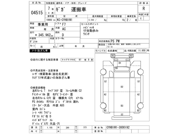 Isuzu GIGA 1995 7644015-2