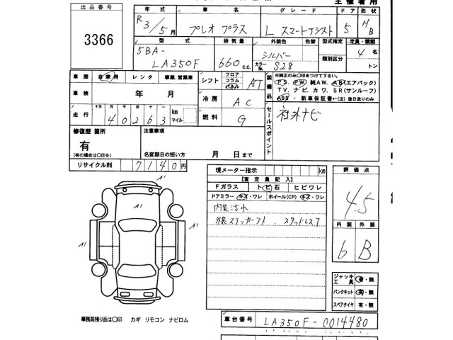 Subaru PLEO PLUS 2021 7663285-2