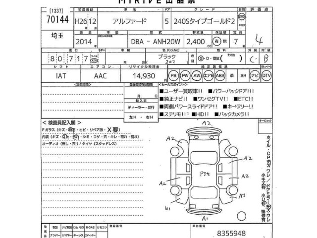 Toyota ALPHARD 2014 7927562-2