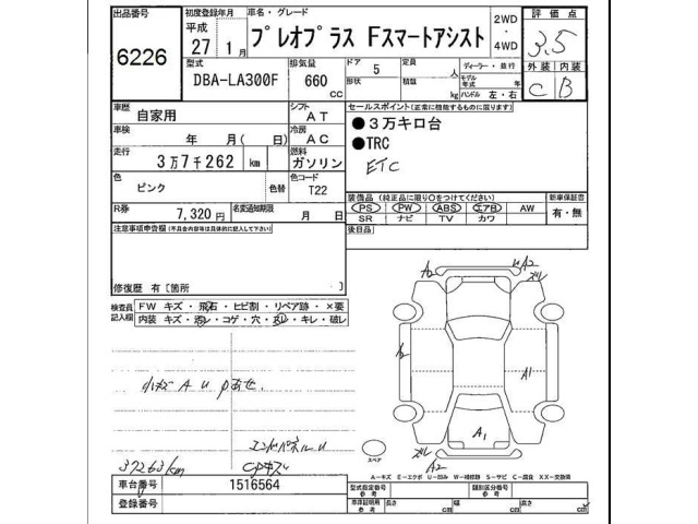 Subaru PLEO PLUS 2015 7956695-2